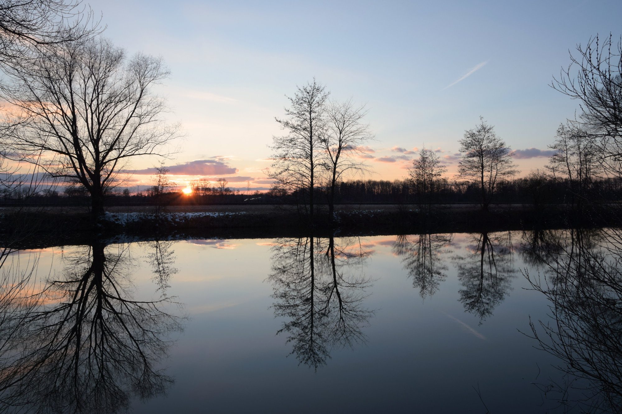 Weiher im Sonnenuntergang